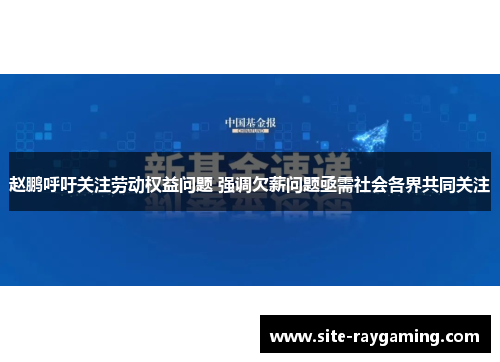 赵鹏呼吁关注劳动权益问题 强调欠薪问题亟需社会各界共同关注
